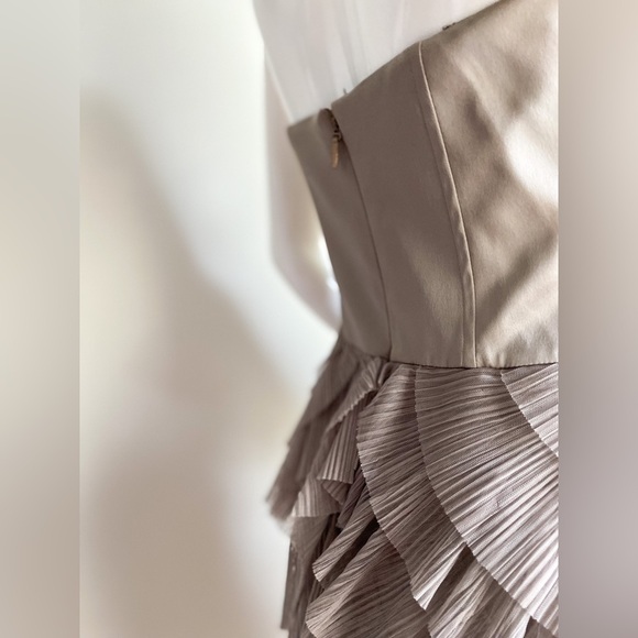 $348‼️BCBGMaxAzria Satin Ruffle Tulle Tiered Layered Sleeveless Dress Corset Sz4 - Picture 5 of 14